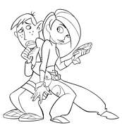 coloriage kim possible et ron trepide